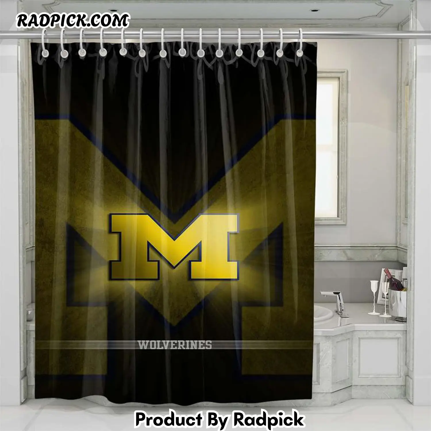 Wolverines shower curtain set bathroom set for bathroom decor best gift for friends rp3876